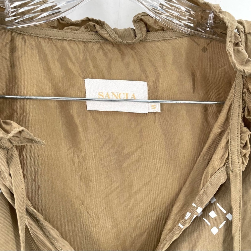 ANTHROPOLOGIE Sancia Yoelette 70s Boho Balloon Tie Sleeves Peasant Blouse Top - Picture 7 of 8